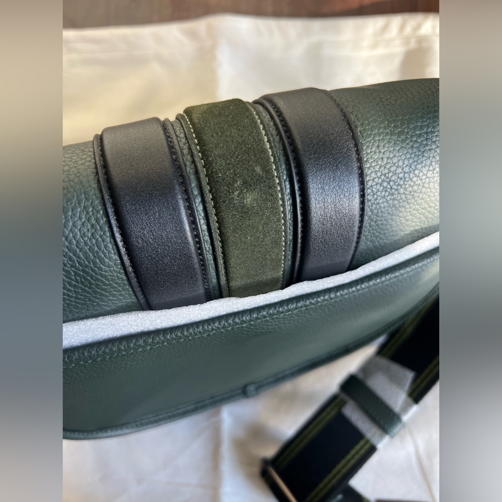Coach Hitch Crossbody With Varsity Stripe Green - Picture 10 of 11